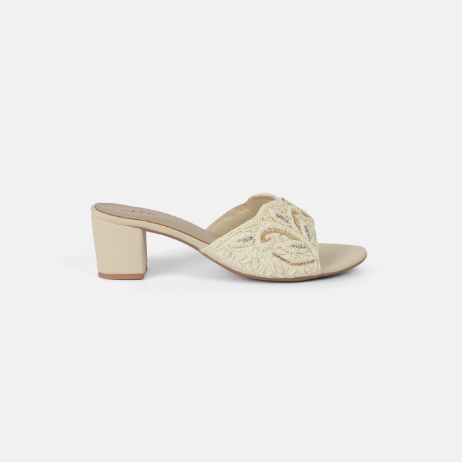 Mochi Women Gold Wedding Slip Ons (SKU: 35-2596-15-36)