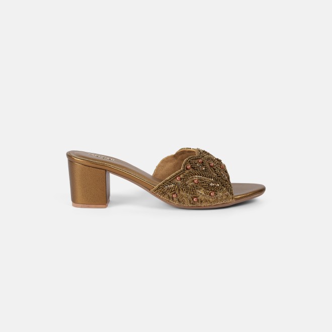 Mochi Women Antic-gold Wedding Slip Ons (SKU: 35-2596-28-36)