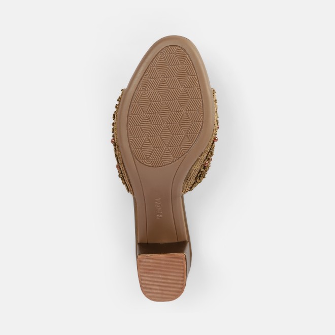 Mochi Women Antic-gold Wedding Slip Ons (SKU: 35-2596-28-36)