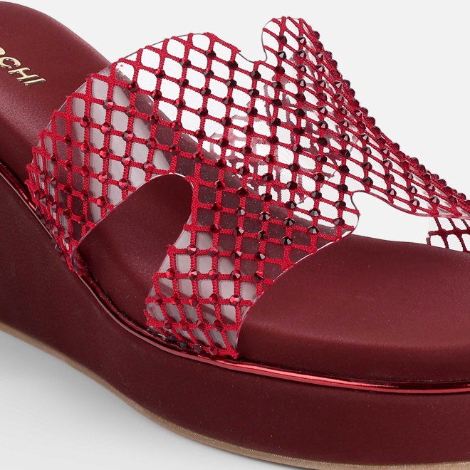 Mochi Women Maroon Casual Slip Ons (SKU: 35-2597-44-36)