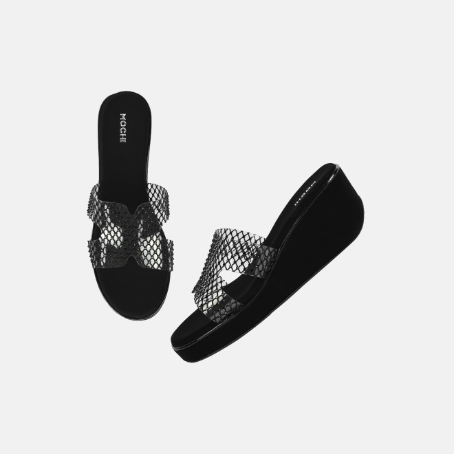 Mochi Women Black Casual Slip Ons (SKU: 35-2597L-11-42)