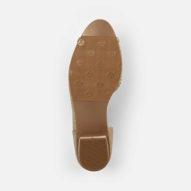 Mochi Women Gold Ethnic Sandals (SKU: 35-2598-15-36)