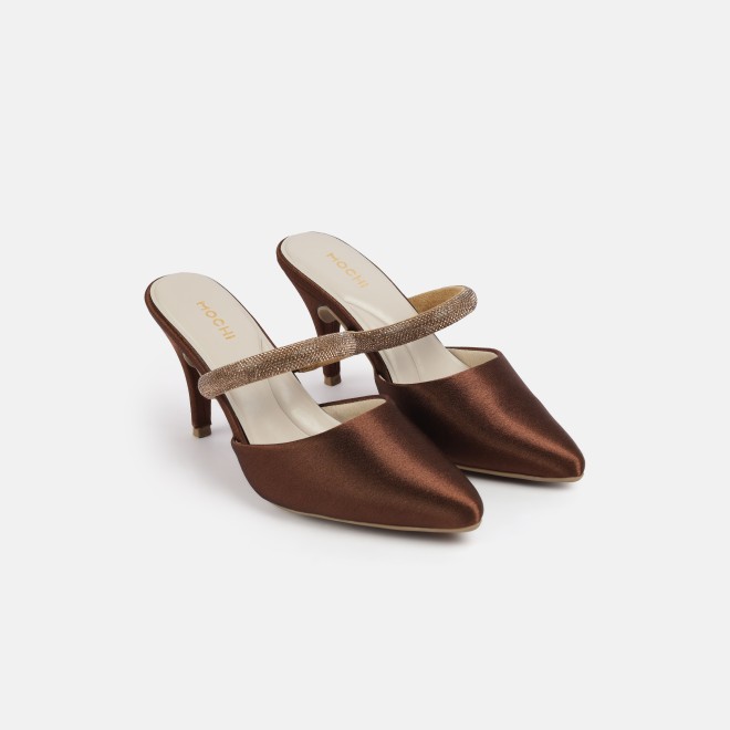 Mochi Women Bronze Formal Slip Ons (SKU: 35-2600-46-36)