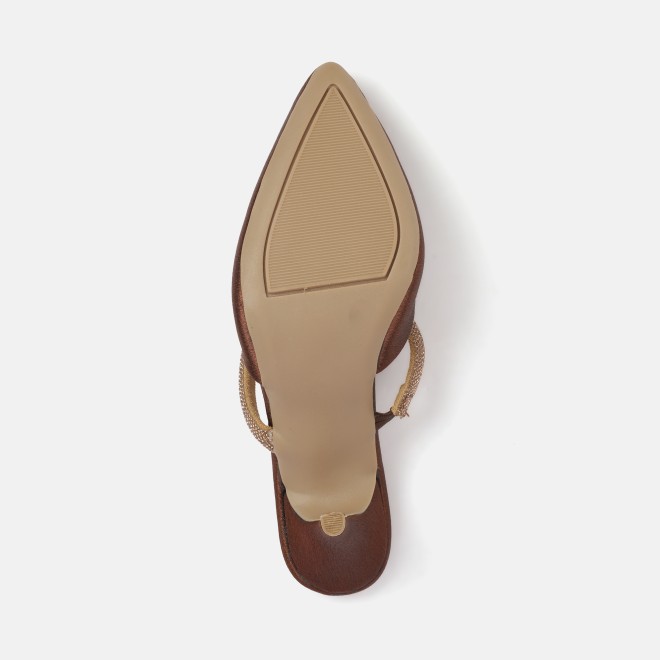 Mochi Women Bronze Formal Slip Ons (SKU: 35-2600-46-36)