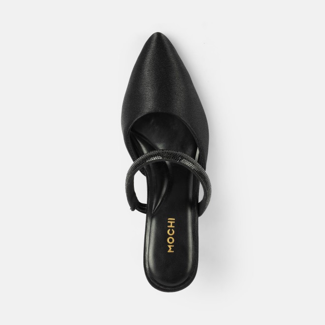 Mochi Women Black Formal Slip Ons (SKU: 35-2600-11-36)