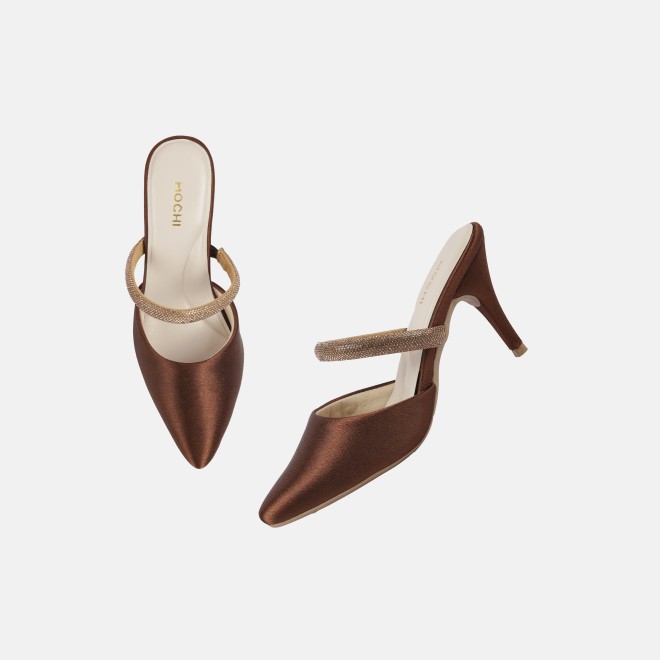 Mochi Women Bronze Formal Slip Ons (SKU: 35-2600-46-36)
