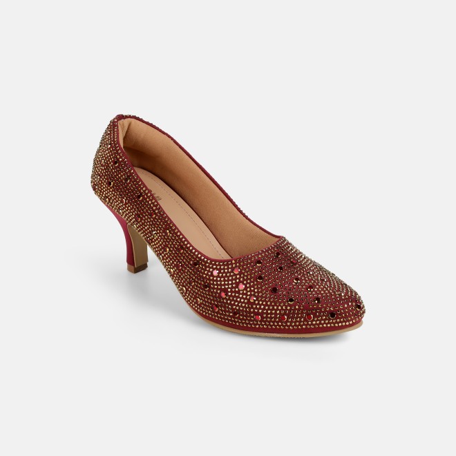 Mochi Women Maroon Party Pumps (SKU: 35-2622-44-36)