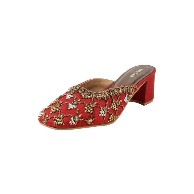 Mochi Women Maroon Wedding Slip Ons (SKU: 35-2624-44-36)