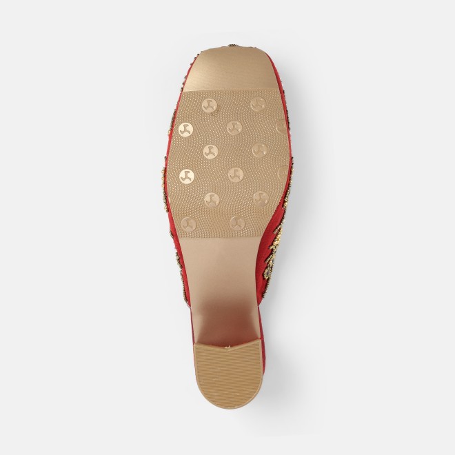 Mochi Women Maroon Wedding Slip Ons (SKU: 35-2624-44-36)