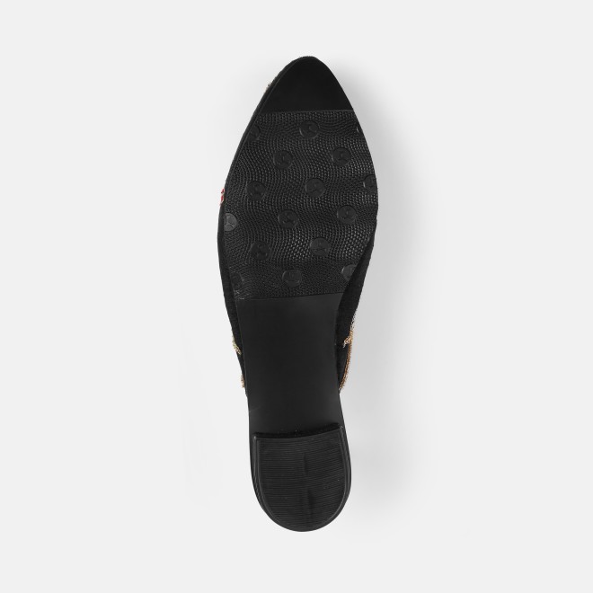 Mochi Women Black Ethnic Slip Ons (SKU: 35-2625-11-36)