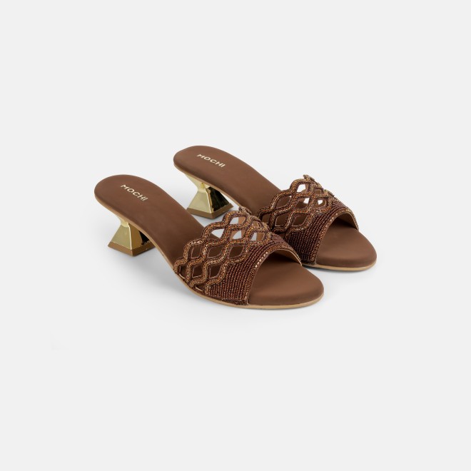 Mochi Women Bronze Wedding Slip Ons (SKU: 35-2630-46-36)