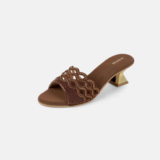 Mochi Women Bronze Wedding Slip Ons (SKU: 35-2630-46-36)