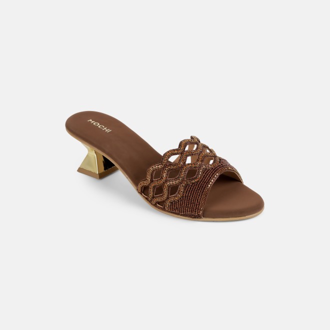 Mochi Women Bronze Wedding Slip Ons (SKU: 35-2630-46-36)