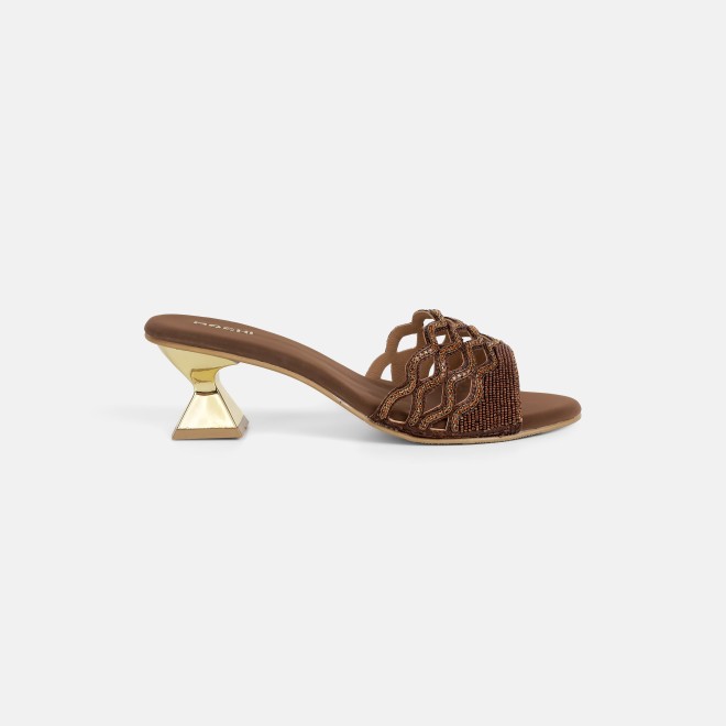 Mochi Women Bronze Wedding Slip Ons (SKU: 35-2630-46-36)
