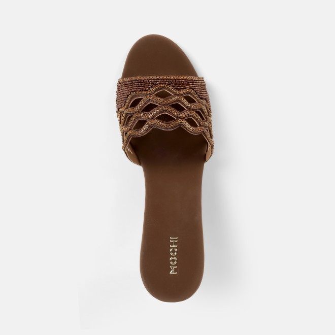 Mochi Women Bronze Wedding Slip Ons (SKU: 35-2630-46-36)