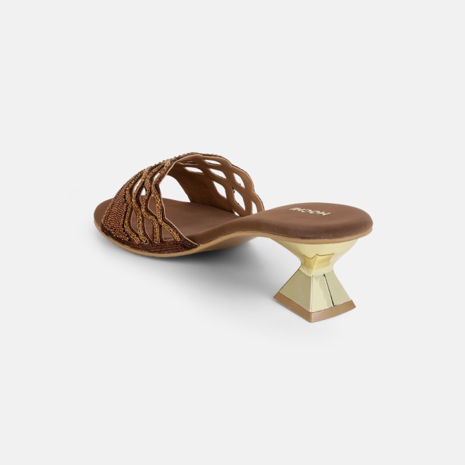 Mochi Women Bronze Wedding Slip Ons (SKU: 35-2630-46-36)