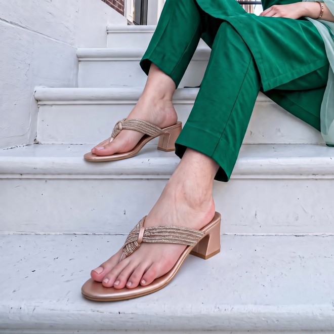 Mochi Women Rose-gold Casual Slippers (SKU: 35-2635-52-36)
