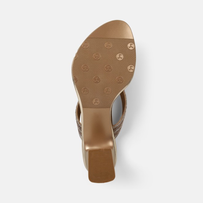 Mochi Women Gold Casual Slippers (SKU: 35-2635-15-36)