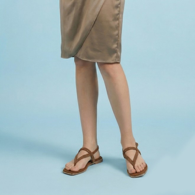 Mochi Women Tan Casual Sandals (SKU: 35-2638-23-36)