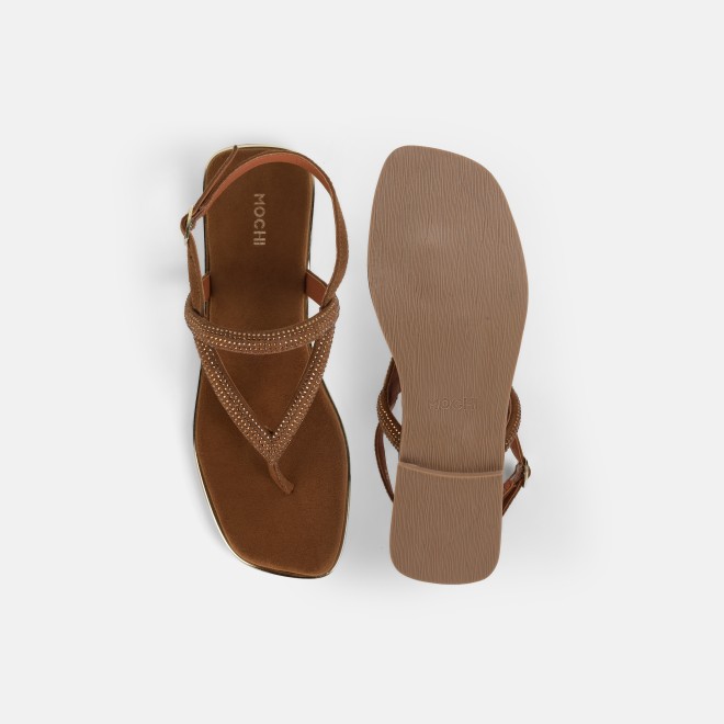Mochi Women Tan Casual Sandals (SKU: 35-2638-23-36)