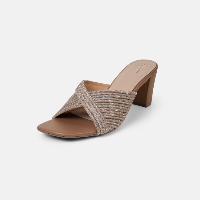 Mochi Women Antic-gold Party Slip Ons (SKU: 35-2639-28-36)