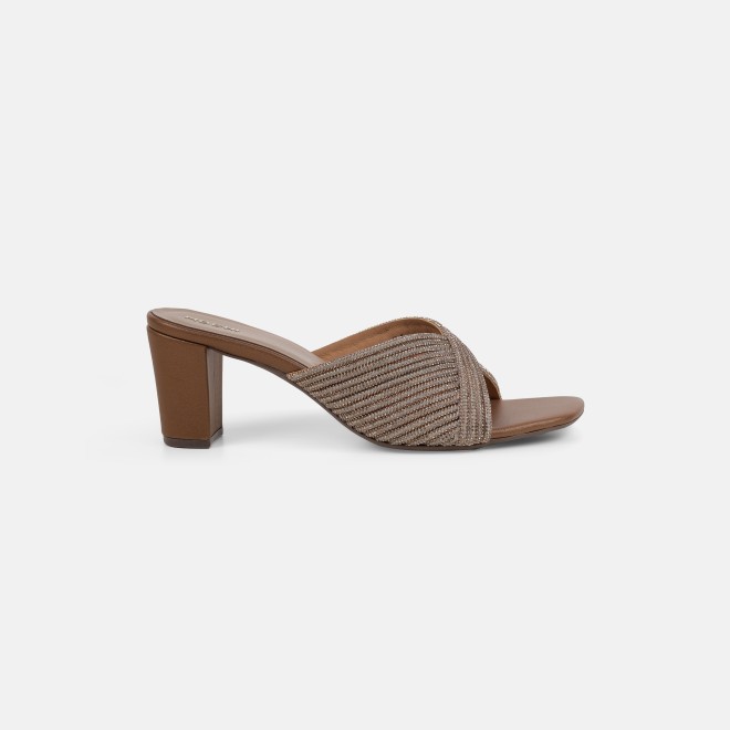 Mochi Women Antic-gold Party Slip Ons (SKU: 35-2639-28-36)