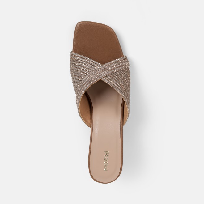 Mochi Women Antic-gold Party Slip Ons (SKU: 35-2639-28-36)