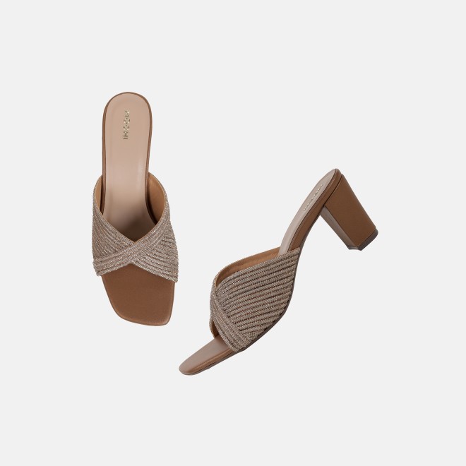 Mochi Women Antic-gold Party Slip Ons (SKU: 35-2639-28-36)