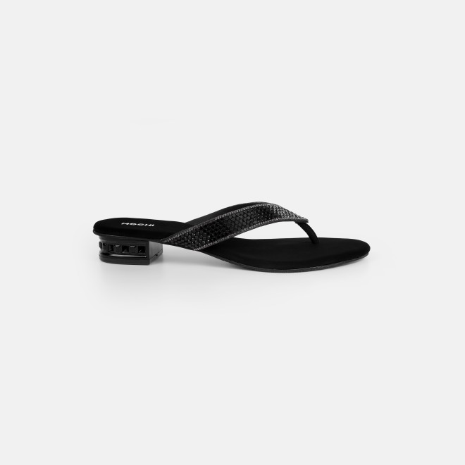 Mochi Women Black Ethnic Slippers (SKU: 35-2640-11-36)
