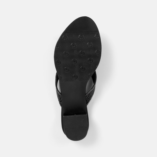 Mochi Women Black Ethnic Slippers (SKU: 35-2640-11-36)