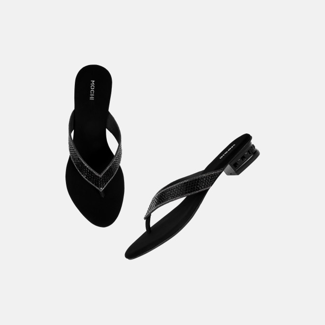 Mochi Women Black Ethnic Slippers (SKU: 35-2640L-11-42)