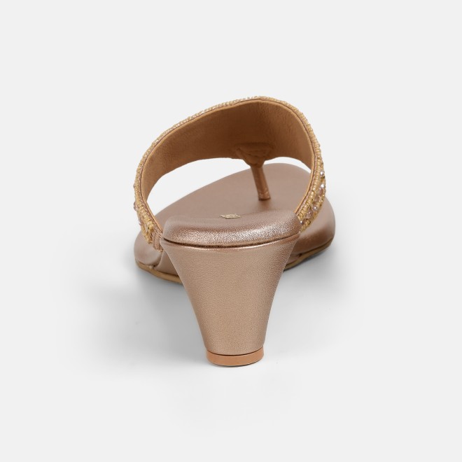Mochi Women Rose-gold Ethnic Slip Ons (SKU: 35-2661-52-36)