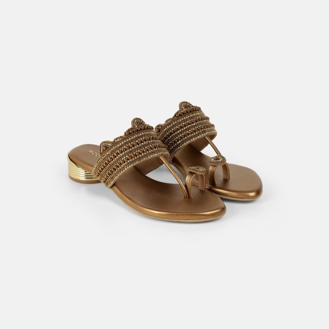 Mochi Women Antic-gold Casual Slippers (SKU: 35-2663-28-36)