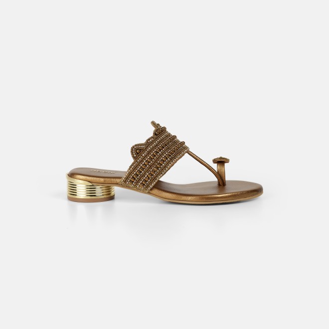 Mochi Women Antic-gold Casual Slippers (SKU: 35-2663-28-36)