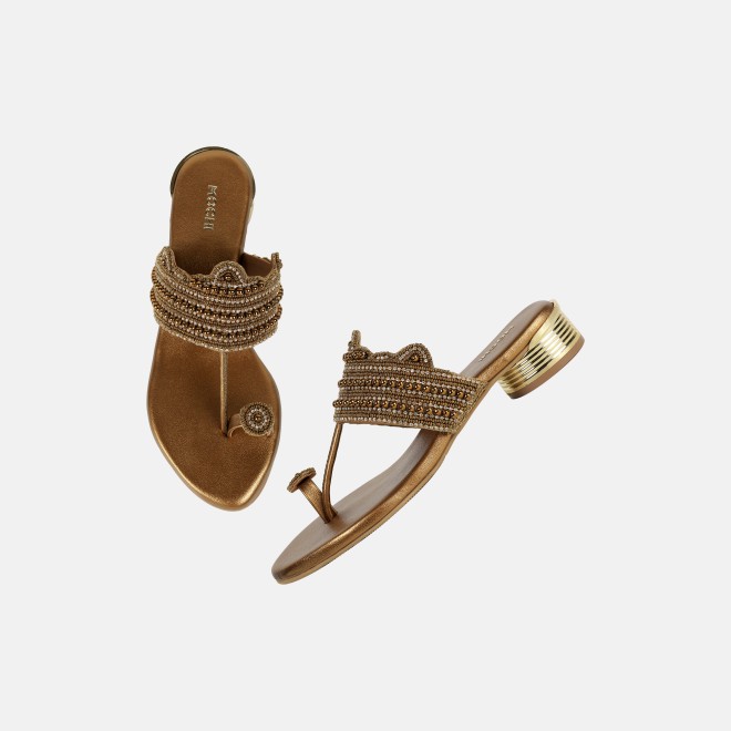 Mochi Women Antic-gold Casual Slippers (SKU: 35-2663-28-36)
