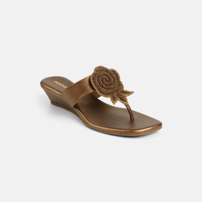 Mochi Women Antic-gold Casual Slip Ons (SKU: 35-2703-28-36)