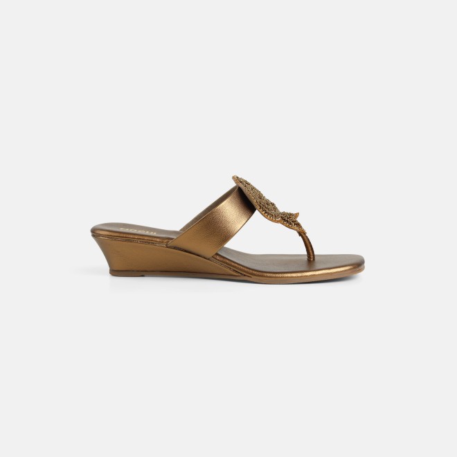 Mochi Women Antic-gold Casual Slip Ons (SKU: 35-2703-28-36)
