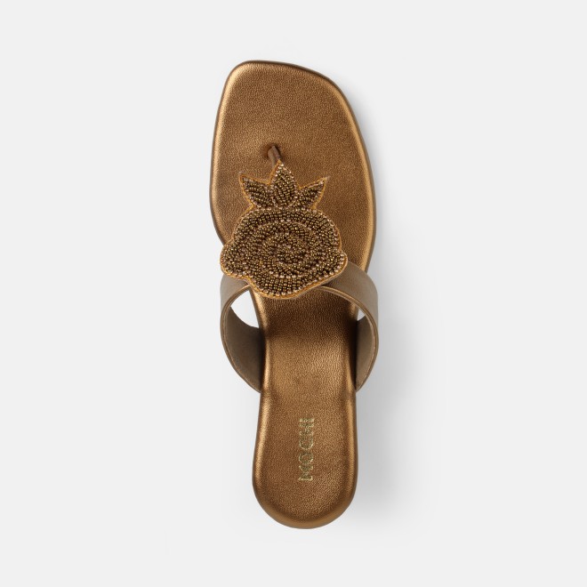 Mochi Women Antic-gold Casual Slip Ons (SKU: 35-2703-28-36)