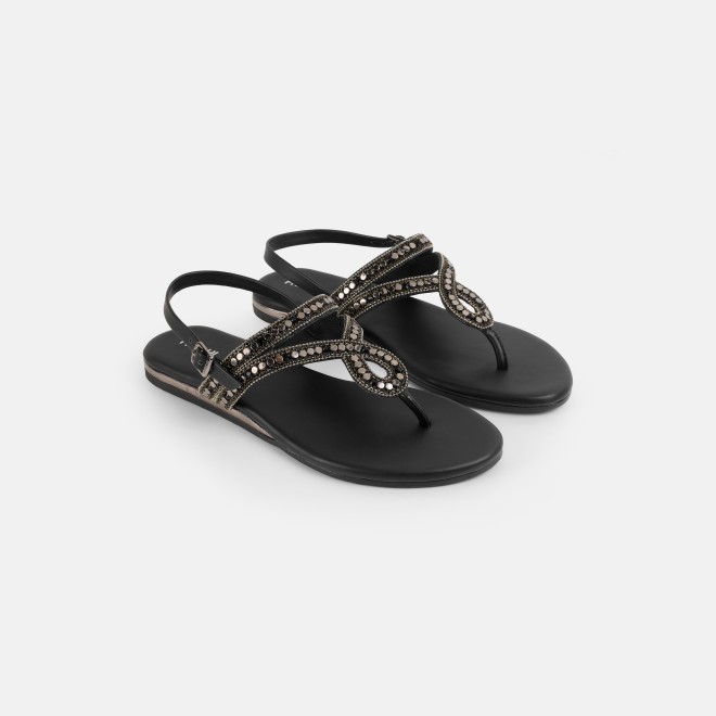 Mochi Women Black Casual Sandals (SKU: 35-2706-11-36)