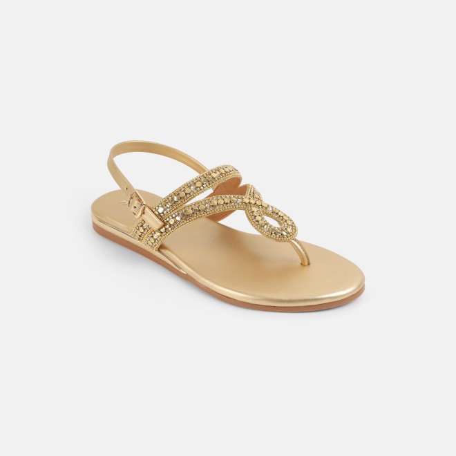 Mochi Women Gold Casual Sandals (SKU: 35-2706-15-36)