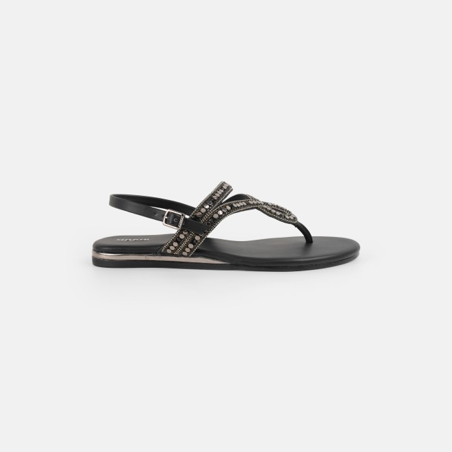 Mochi Women Black Casual Sandals (SKU: 35-2706-11-36)