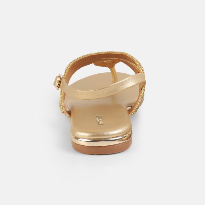 Mochi Women Gold Casual Sandals (SKU: 35-2706-15-36)