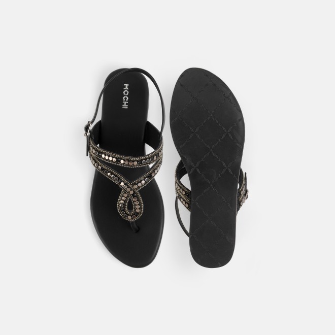 Mochi Women Black Casual Sandals (SKU: 35-2706-11-36)