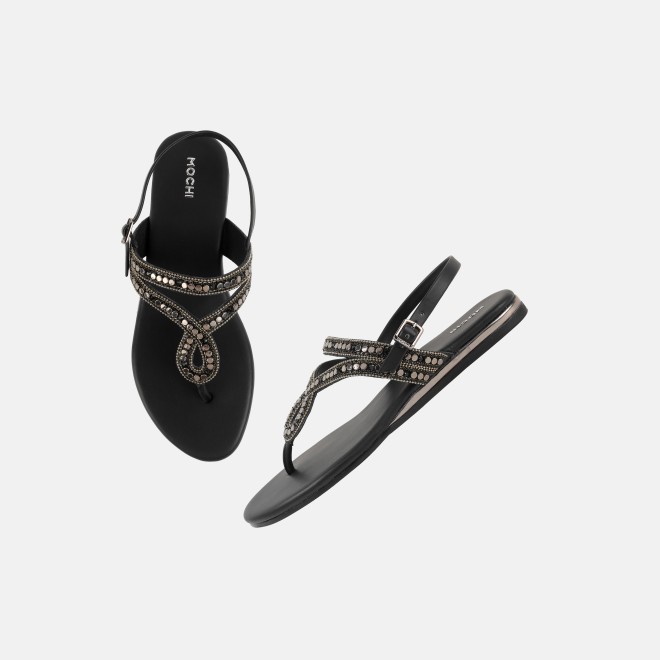 Mochi Women Black Casual Sandals (SKU: 35-2706-11-36)