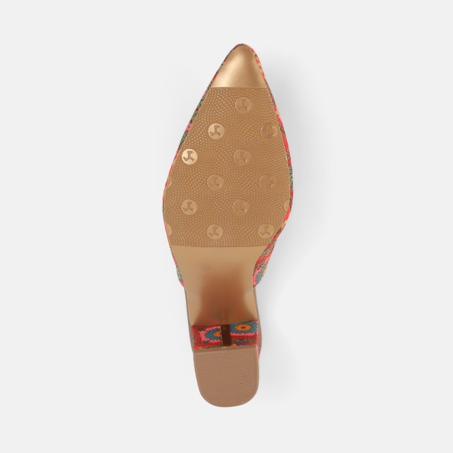 Mochi Women Red Ethnic Slip Ons (SKU: 35-2817-18-36)