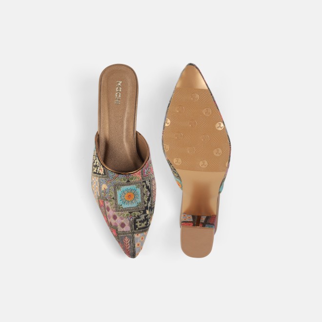 Mochi Women Antic-gold Ethnic Slip Ons (SKU: 35-2817-28-37)