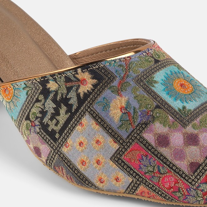 Mochi Women Antic-gold Ethnic Slip Ons (SKU: 35-2817-28-37)