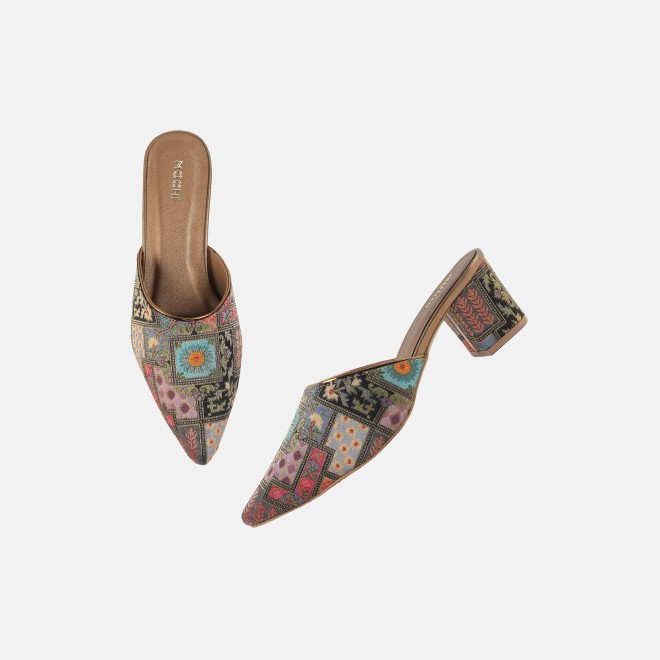 Mochi Women Antic-gold Ethnic Slip Ons (SKU: 35-2817-28-37)