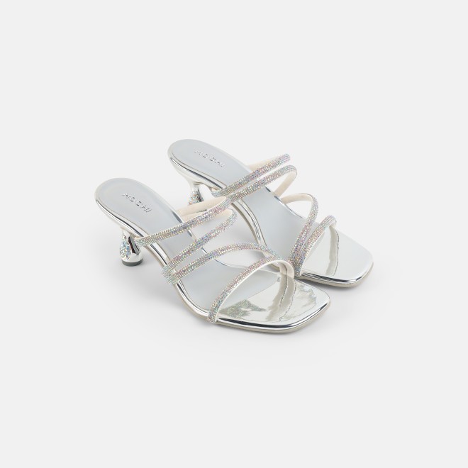 Mochi Women Silver Party Sandals (SKU: 35-2894-27-36)