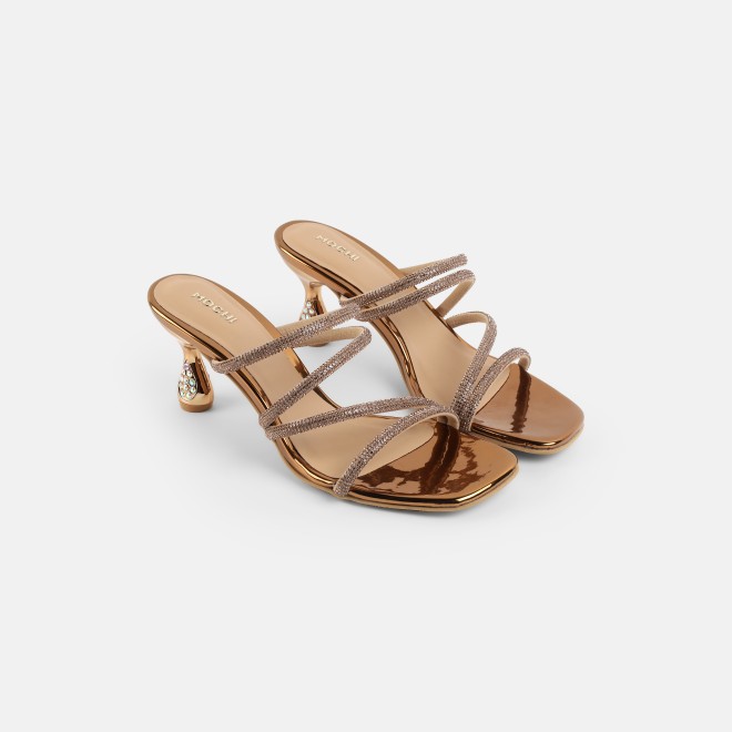 Mochi Women Antic-gold Party Sandals (SKU: 35-2894-28-36)